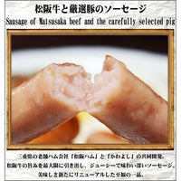 松阪牛グルメ 松阪牛ハンバーグ140ｇ×2 松阪牛入りソーセージ120g（6本）自家製ソーセージ170g（7本）熟成ベーコンステーキ（200g）ロースハムステーキ（500g）